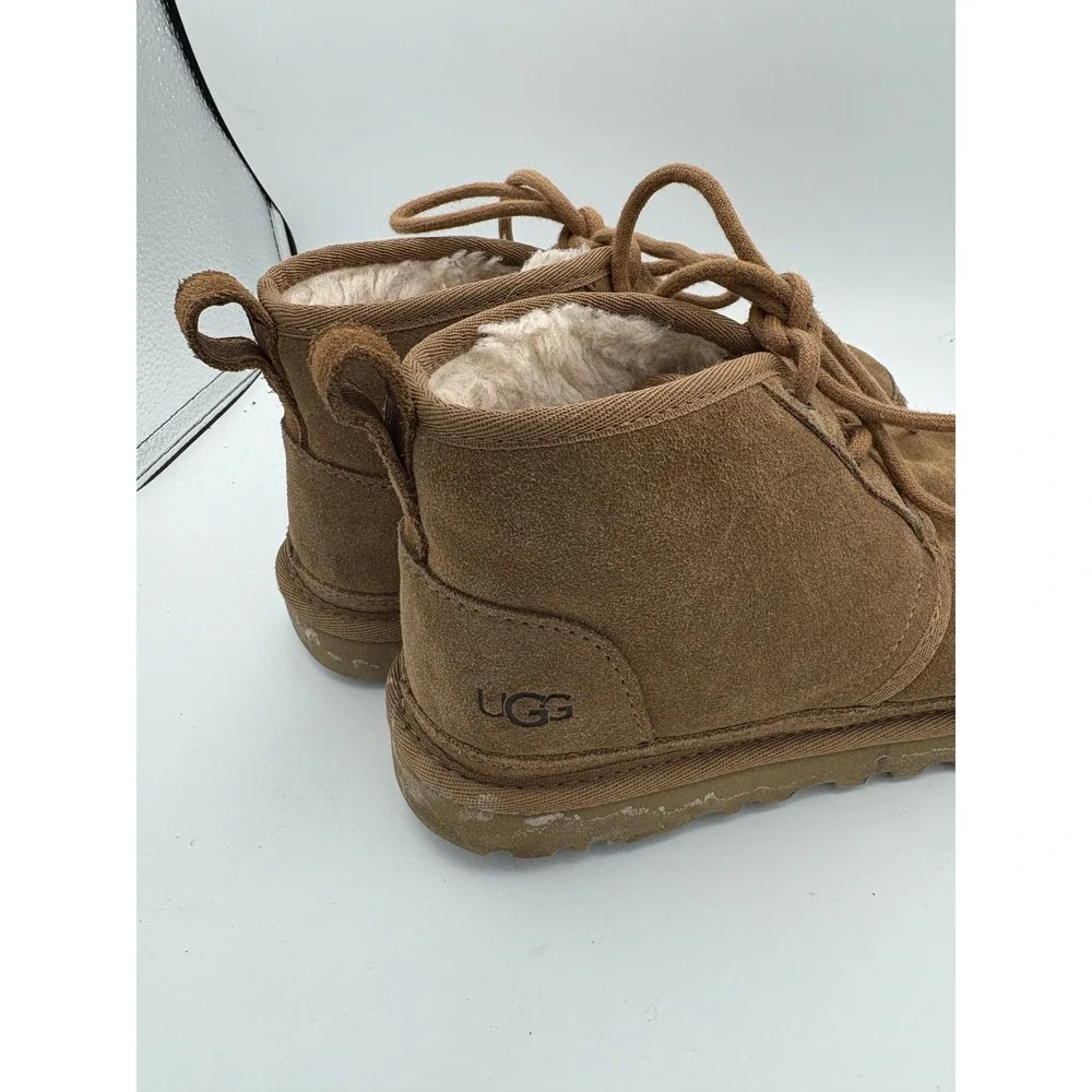 UGG Boots Mens Size 7 Brown Suede Chukka‎ Shearling Lined Ankle Winter Warm